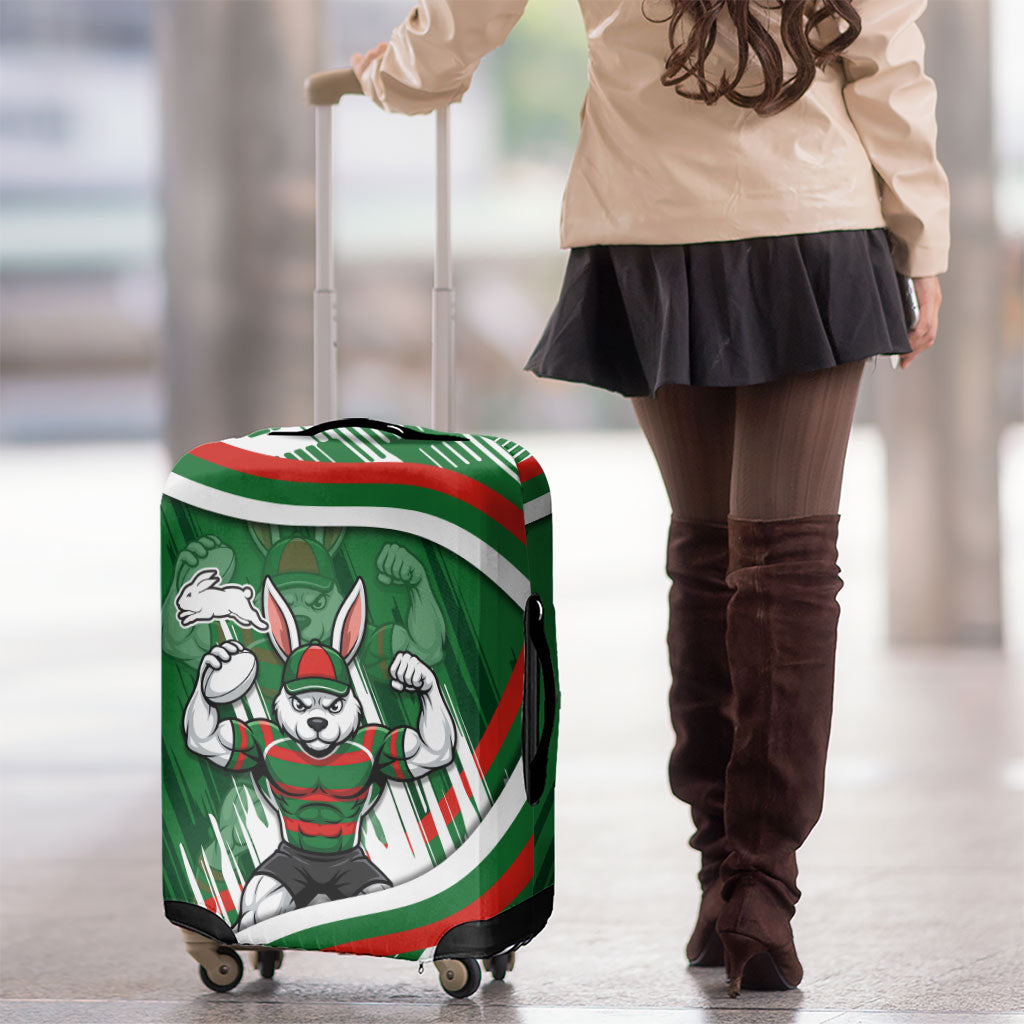Rabbitohs Rugby Mascot Luggage Cover Fierce Athlete Graphic in Sports Style