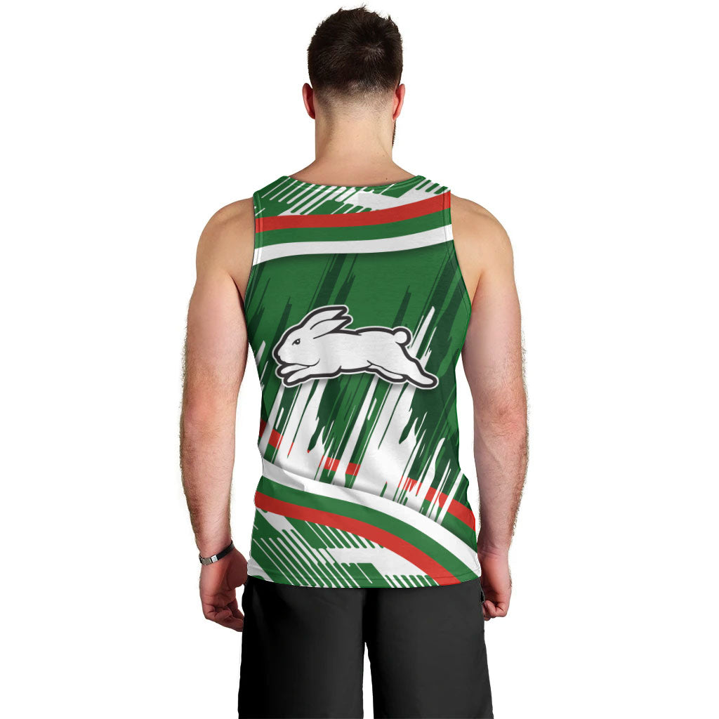 Rabbitohs Rugby Mascot Men Tank Top Fierce Athlete Graphic in Sports Style