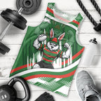 Rabbitohs Rugby Mascot Men Tank Top Fierce Athlete Graphic in Sports Style