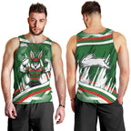 Rabbitohs Rugby Mascot Men Tank Top Fierce Athlete Graphic in Sports Style