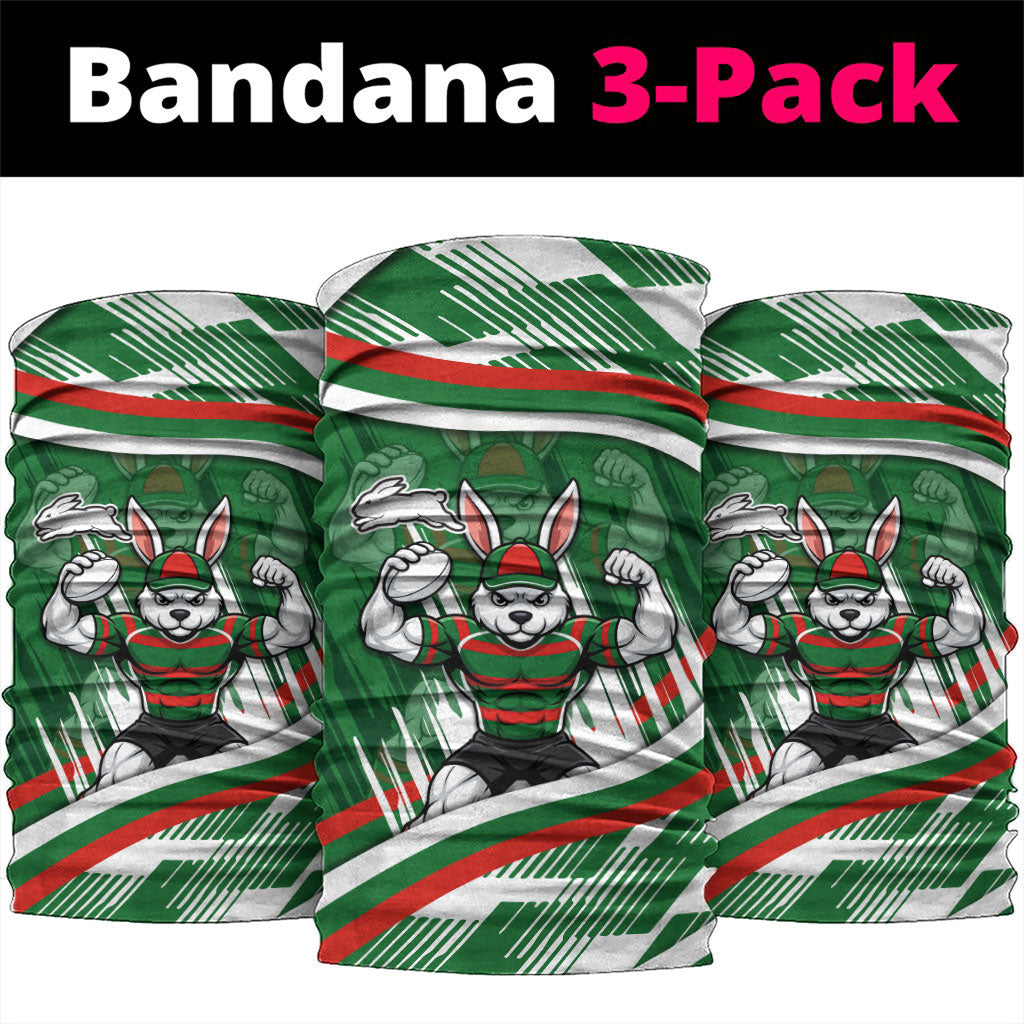 Rabbitohs Rugby Mascot Neck Gaiter Fierce Athlete Graphic in Sports Style