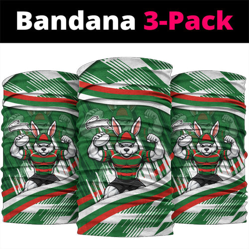 Rabbitohs Rugby Mascot Neck Gaiter Fierce Athlete Graphic in Sports Style