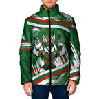 Rabbitohs Rugby Mascot Padded Jacket Fierce Athlete Graphic in Sports Style