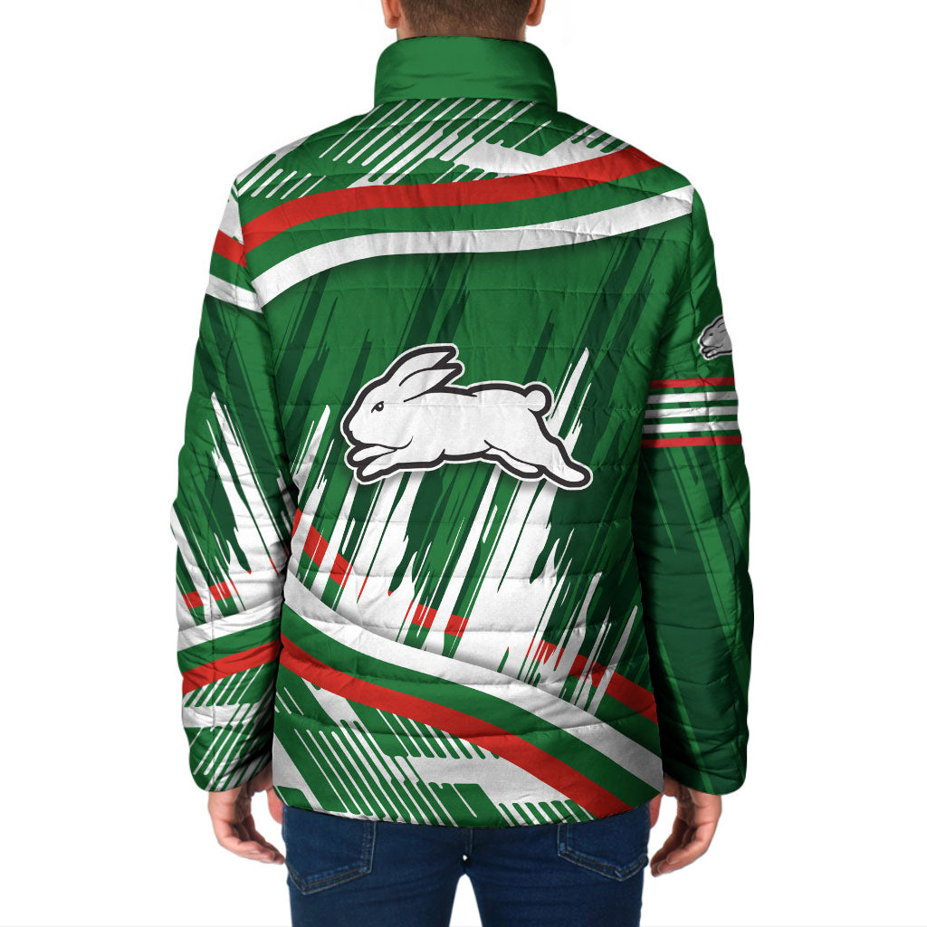 Rabbitohs Rugby Mascot Padded Jacket Fierce Athlete Graphic in Sports Style