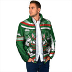 Rabbitohs Rugby Mascot Padded Jacket Fierce Athlete Graphic in Sports Style