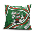 Rabbitohs Rugby Mascot Pillow Cover Fierce Athlete Graphic in Sports Style
