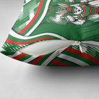 Rabbitohs Rugby Mascot Pillow Cover Fierce Athlete Graphic in Sports Style
