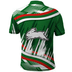 Rabbitohs Rugby Mascot Polo Shirt Fierce Athlete Graphic in Sports Style