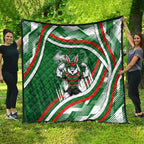 Rabbitohs Rugby Mascot Quilt Fierce Athlete Graphic in Sports Style