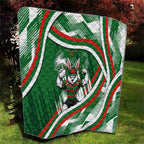 Rabbitohs Rugby Mascot Quilt Fierce Athlete Graphic in Sports Style