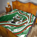 Rabbitohs Rugby Mascot Quilt Fierce Athlete Graphic in Sports Style