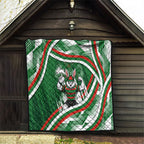 Rabbitohs Rugby Mascot Quilt Fierce Athlete Graphic in Sports Style