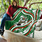 Rabbitohs Rugby Mascot Quilt Fierce Athlete Graphic in Sports Style