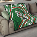 Rabbitohs Rugby Mascot Quilt Fierce Athlete Graphic in Sports Style