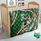 Rabbitohs Rugby Mascot Quilt Fierce Athlete Graphic in Sports Style