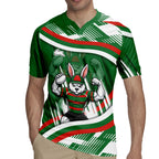Rabbitohs Rugby Mascot Rugby Jersey Fierce Athlete Graphic in Sports Style