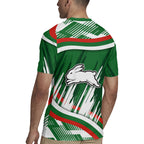 Rabbitohs Rugby Mascot Rugby Jersey Fierce Athlete Graphic in Sports Style