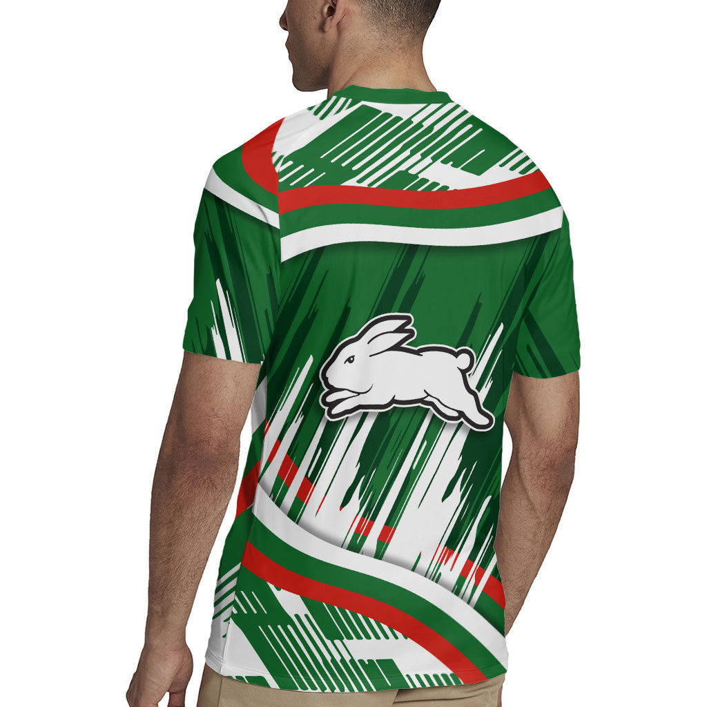 Rabbitohs Rugby Mascot Rugby Jersey Fierce Athlete Graphic in Sports Style