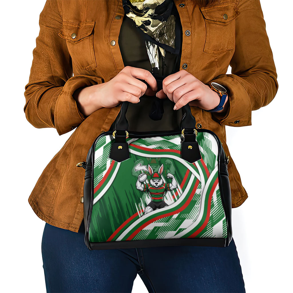 Rabbitohs Rugby Mascot Shoulder Handbag Fierce Athlete Graphic in Sports Style