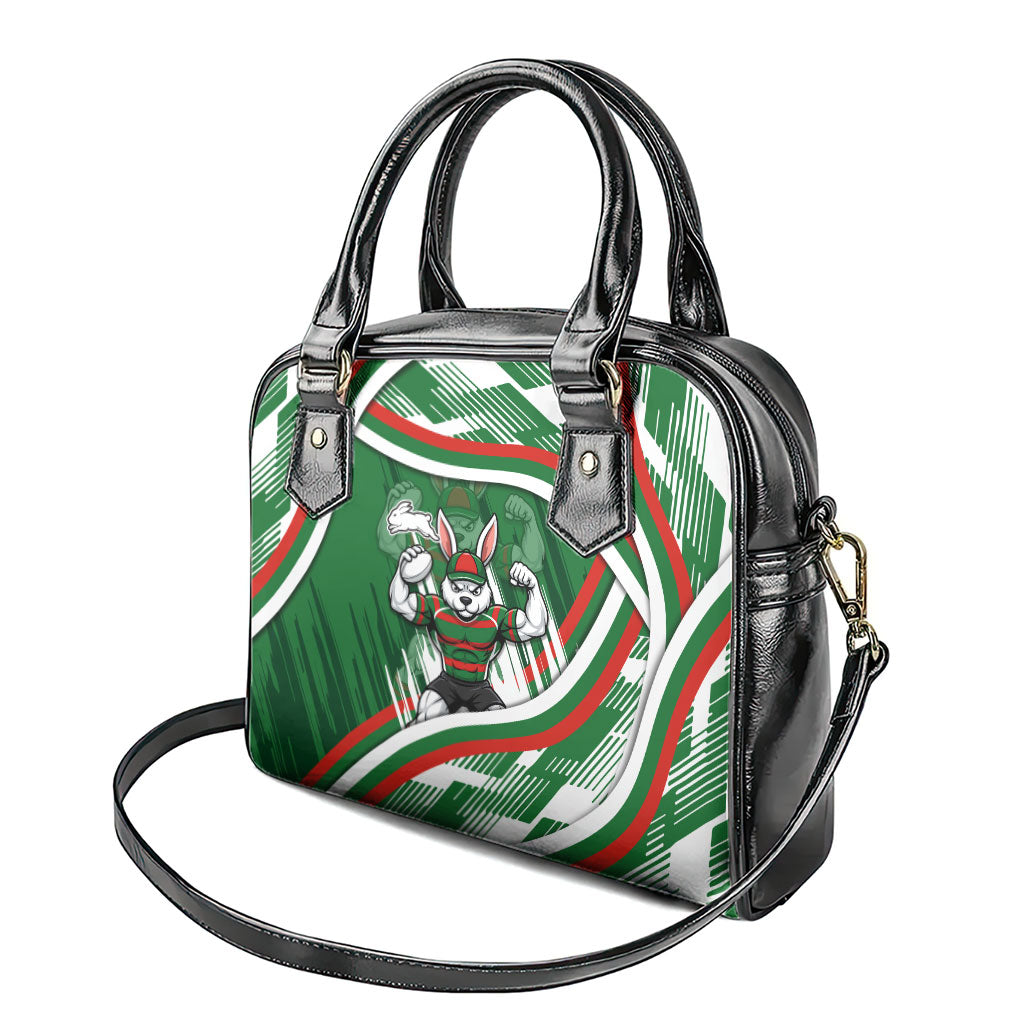 Rabbitohs Rugby Mascot Shoulder Handbag Fierce Athlete Graphic in Sports Style