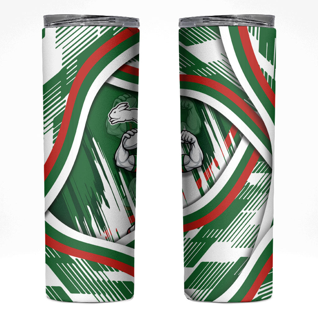 Rabbitohs Rugby Mascot Skinny Tumbler Fierce Athlete Graphic in Sports Style