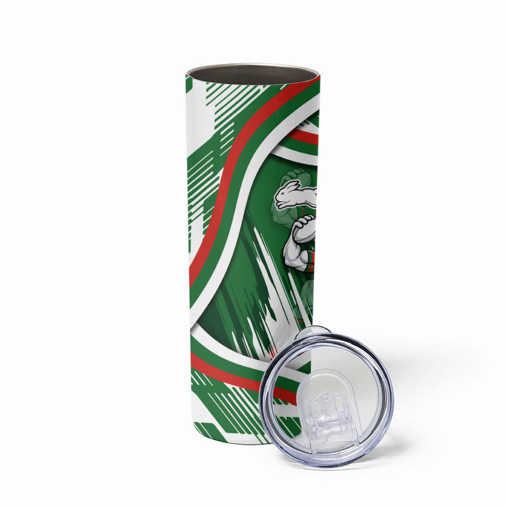 Rabbitohs Rugby Mascot Skinny Tumbler Fierce Athlete Graphic in Sports Style