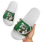 Rabbitohs Rugby Mascot Slide Sandals Fierce Athlete Graphic in Sports Style