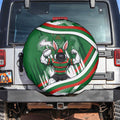 Rabbitohs Rugby Mascot Spare Tire Cover Fierce Athlete Graphic in Sports Style