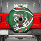 Rabbitohs Rugby Mascot Spare Tire Cover Fierce Athlete Graphic in Sports Style