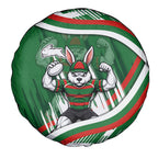 Rabbitohs Rugby Mascot Spare Tire Cover Fierce Athlete Graphic in Sports Style