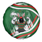 Rabbitohs Rugby Mascot Spare Tire Cover Fierce Athlete Graphic in Sports Style