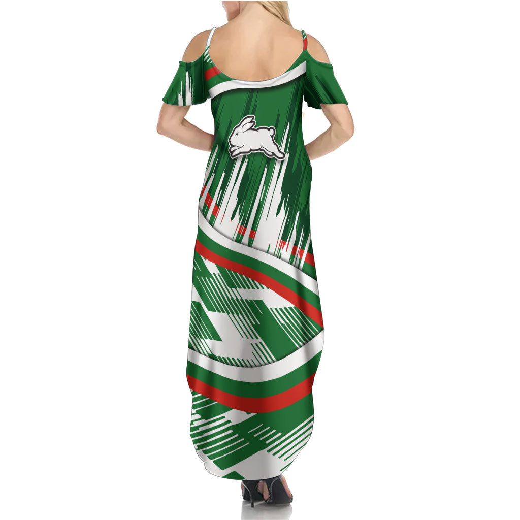 Rabbitohs Rugby Mascot Summer Maxi Dress Fierce Athlete Graphic in Sports Style