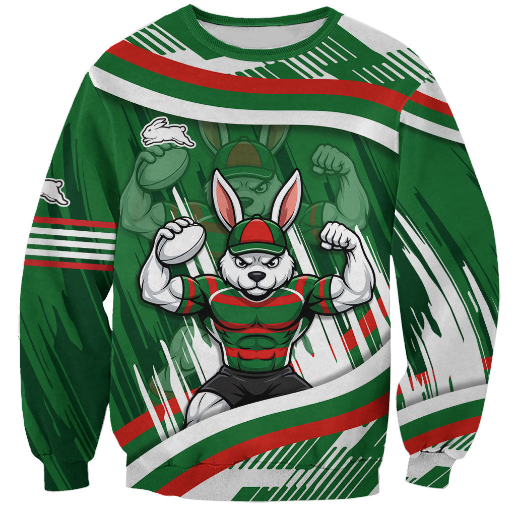 Rabbitohs Rugby Mascot Sweatshirt Fierce Athlete Graphic in Sports Style