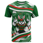 Rabbitohs Rugby Mascot T Shirt Fierce Athlete Graphic in Sports Style