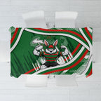 Rabbitohs Rugby Mascot Tablecloth Fierce Athlete Graphic in Sports Style