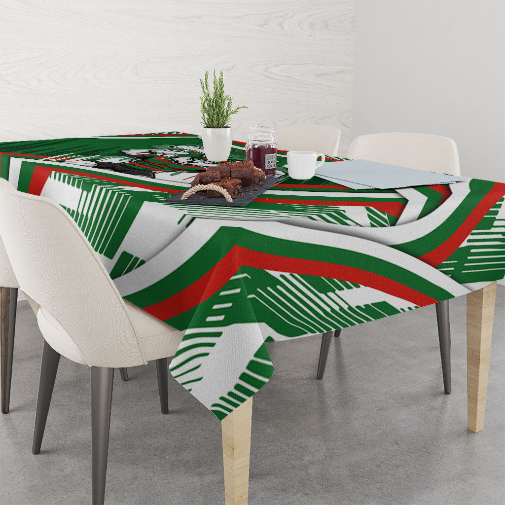 Rabbitohs Rugby Mascot Tablecloth Fierce Athlete Graphic in Sports Style