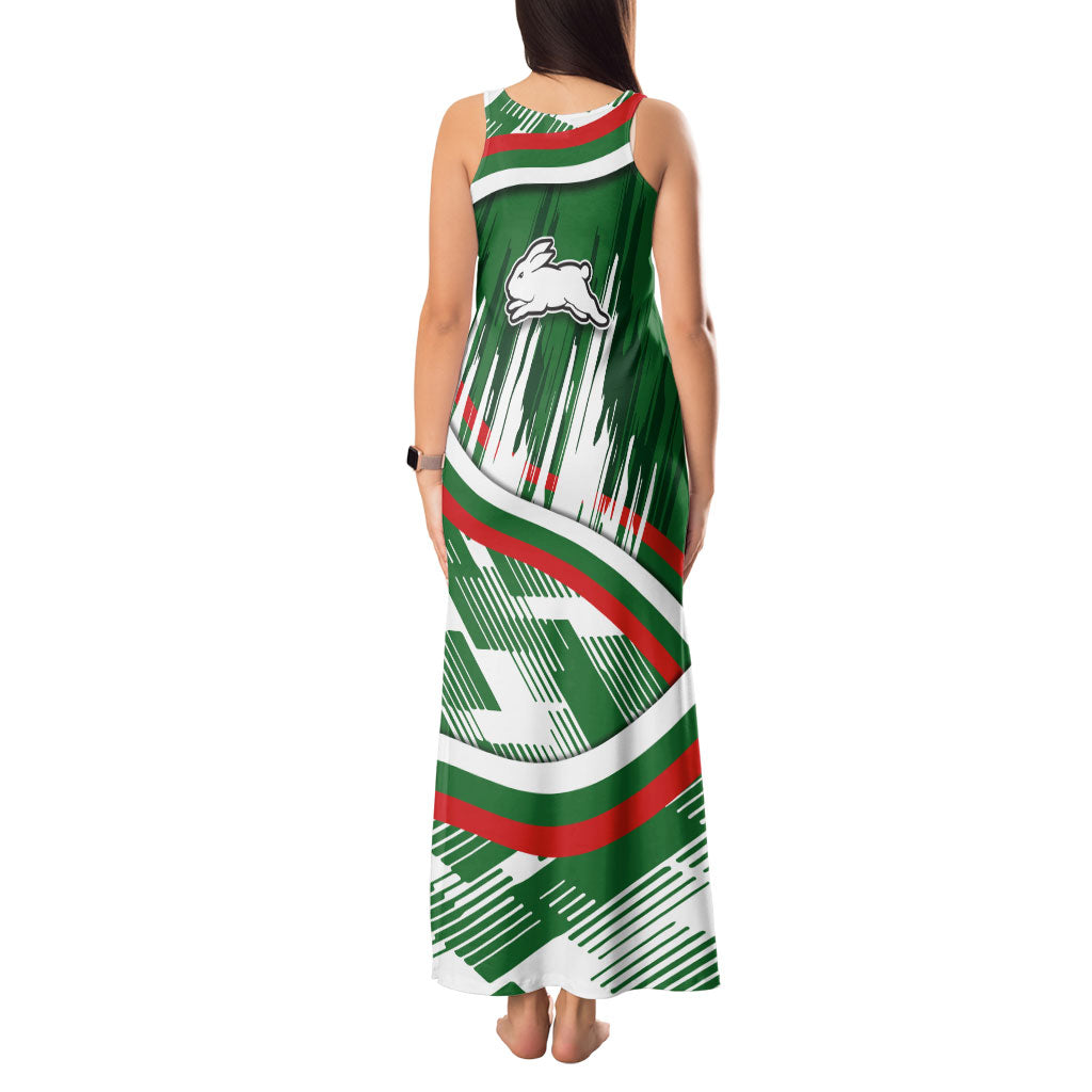 Rabbitohs Rugby Mascot Tank Maxi Dress Fierce Athlete Graphic in Sports Style