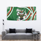 Rabbitohs Rugby Mascot Tapestry Fierce Athlete Graphic in Sports Style