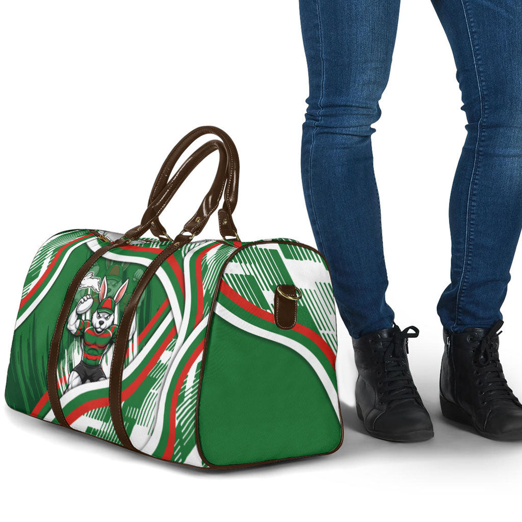 Rabbitohs Rugby Mascot Travel Bag Fierce Athlete Graphic in Sports Style