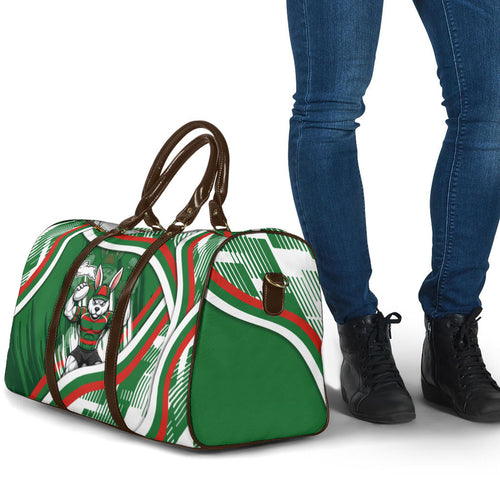 Rabbitohs Rugby Mascot Travel Bag Fierce Athlete Graphic in Sports Style