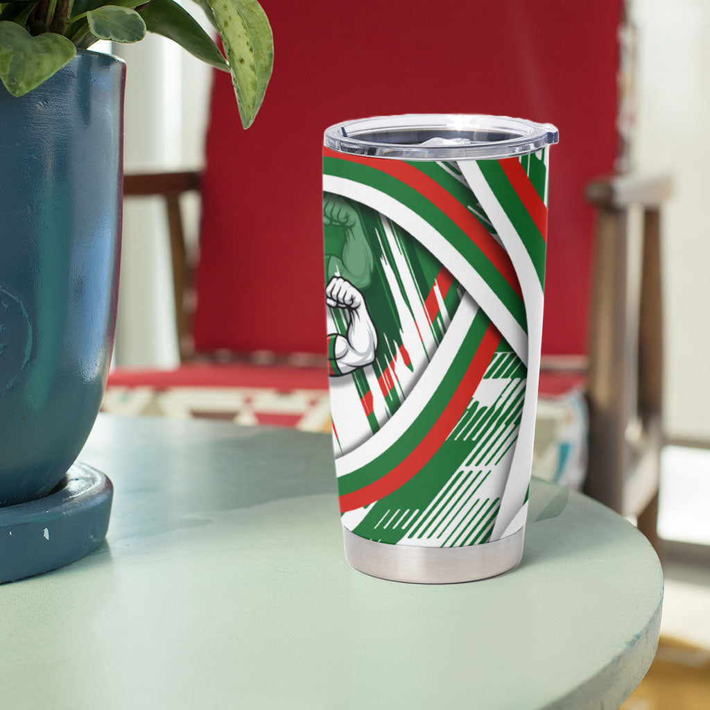 Rabbitohs Rugby Mascot Tumbler Cup Fierce Athlete Graphic in Sports Style