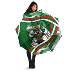 Rabbitohs Rugby Mascot Umbrella Fierce Athlete Graphic in Sports Style