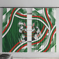 Rabbitohs Rugby Mascot Window Curtain Fierce Athlete Graphic in Sports Style