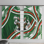 Rabbitohs Rugby Mascot Window Curtain Fierce Athlete Graphic in Sports Style