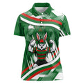 Rabbitohs Rugby Mascot Women Polo Shirt Fierce Athlete Graphic in Sports Style