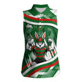 Rabbitohs Rugby Mascot Women Sleeveless Polo Shirt Fierce Athlete Graphic in Sports Style