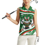 Rabbitohs Rugby Mascot Women Sleeveless Polo Shirt Fierce Athlete Graphic in Sports Style