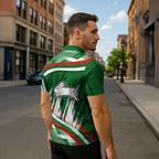 Rabbitohs Rugby Mascot Zipper Polo Shirt Fierce Athlete Graphic in Sports Style