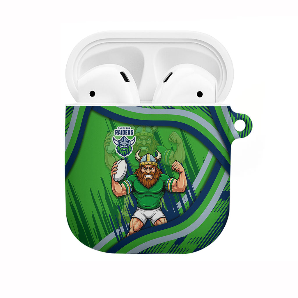 Canberra Raiders Rugby Mascot AirPods Case Fierce Athlete Graphic in Sports Style