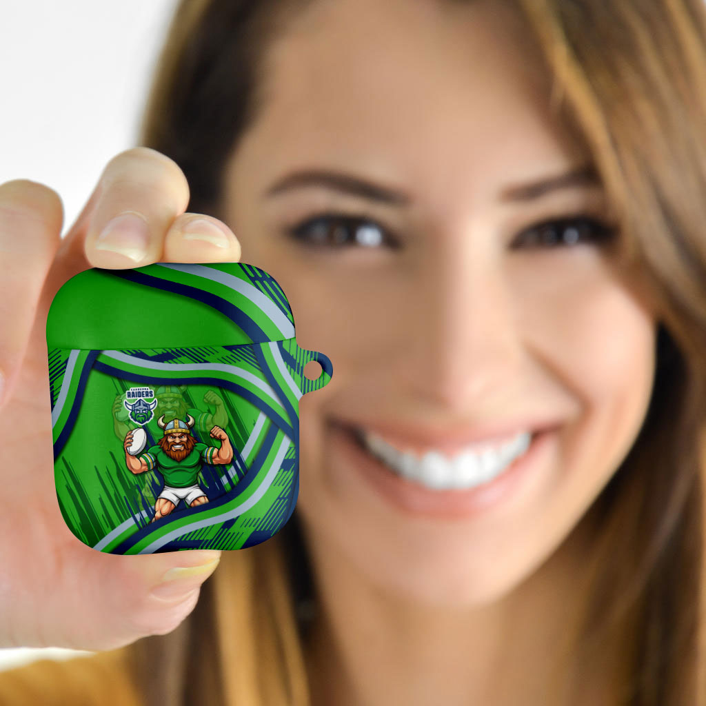 Canberra Raiders Rugby Mascot AirPods Case Fierce Athlete Graphic in Sports Style